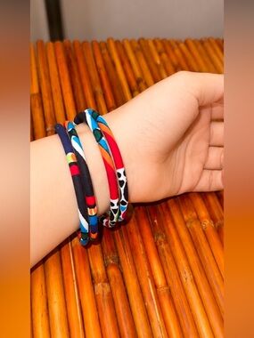 African Ankara Wax Print Bracelet Handmade
